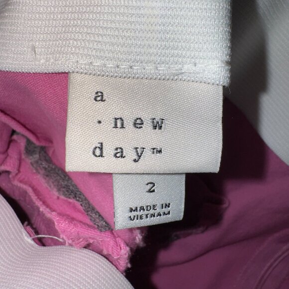 A New Day Women's Size 2 Pink Pull On High Waisted Flare Leg Pants - Picture 3 of 7